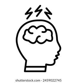 Diseño de iconos de línea de Vector migrañoso