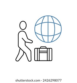 migrant concept line icon. Simple element illustration. migrant concept outline symbol design.