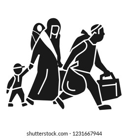 Migrant family leave home icon. Simple illustration of migrant family leave home vector icon for web design isolated on white background
