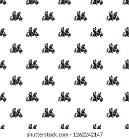 Migrant family leave home pattern seamless vector repeat for any web design