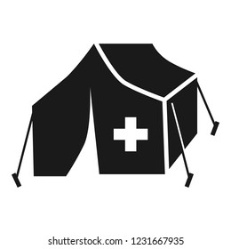 Migrant help tent icon. Simple illustration of migrant help tent vector icon for web design isolated on white background