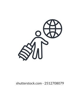 migrant icon. vector.Editable stroke.linear style sign for use web design,logo.Symbol illustration.