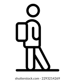 Migrant man icon outline vector. People refugee. Poor human