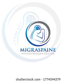 Migraspaine Logo,  Creative Brain And Spine Vector