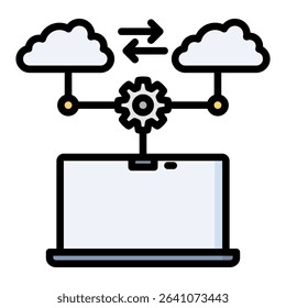 Migrating lineal color icon. Simple vector icon design in lineal color style. Editable vector format
