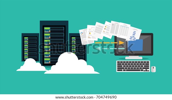 Migration. Backup concept.\
Copying file. Server. Data Center. Database Synchronize Technology.\
