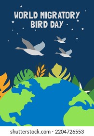 Migración de aves por todo el mundo ilustración de las poblaciones de aves