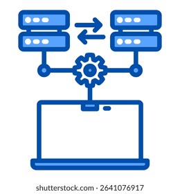 Migration blue color icon. Simple vector icon design in blue color style. Editable vector format