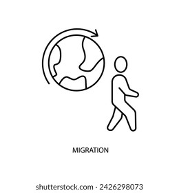 migration concept line icon. Simple element illustration. migration concept outline symbol design.