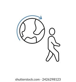 migration concept line icon. Simple element illustration. migration concept outline symbol design.