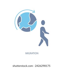 migration concept line icon. Simple element illustration. migration concept outline symbol design.