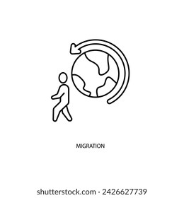 migration concept line icon. Simple element illustration. migration concept outline symbol design.