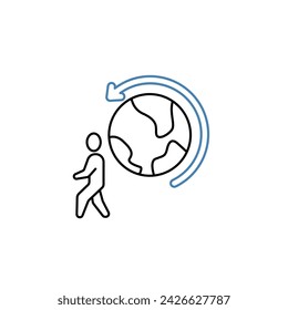 migration concept line icon. Simple element illustration. migration concept outline symbol design.