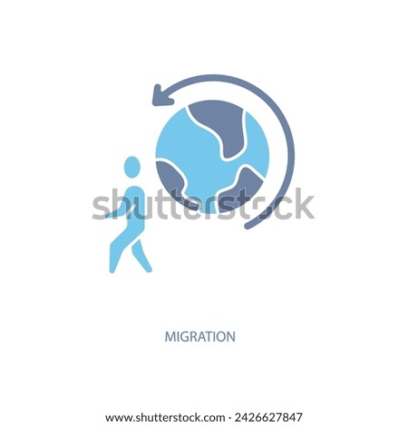 migration concept line icon. Simple element illustration. migration concept outline symbol design.