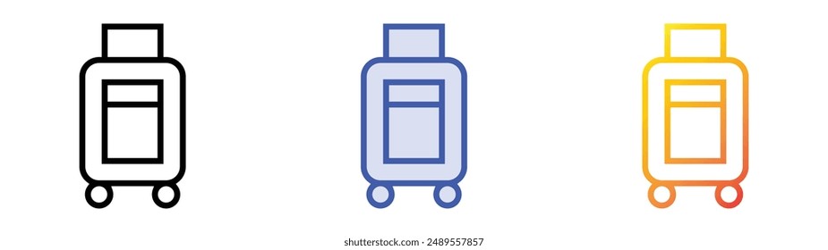 icono de migración. Diseño de estilo de relleno lineal, azul y degradado aislado sobre fondo blanco