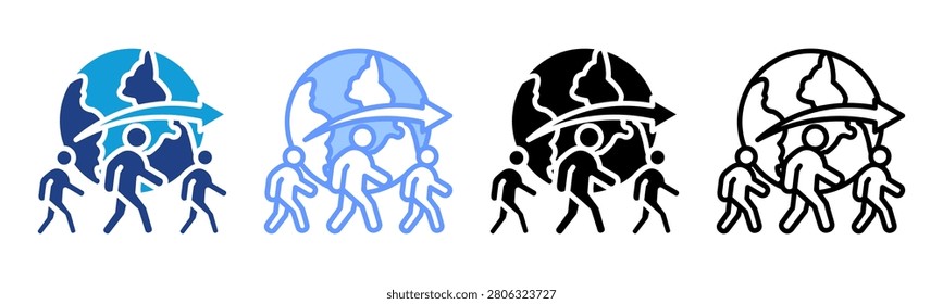 Migration icon set multiple style collection