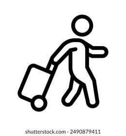 migration line icon illustration vector graphic. Simple element illustration vector graphic, suitable for app, websites, and presentations isolated on white background