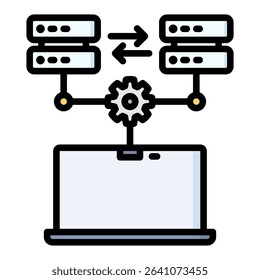 Migration lineal color icon. Simple vector icon design in lineal color style. Editable vector format