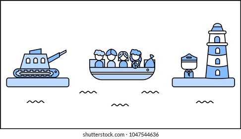 Migration. refugees vector illustration