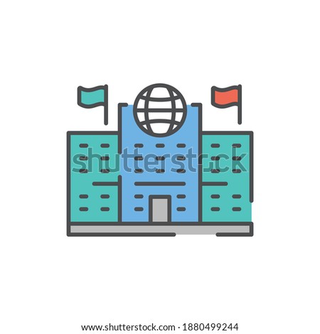 Migration Service color line icon. Editable stroke.