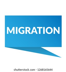 migration sign,label. migration speech bubble. migration tag sign,banner