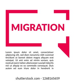 migration sign,label. migration speech bubble. migration tag sign,banner