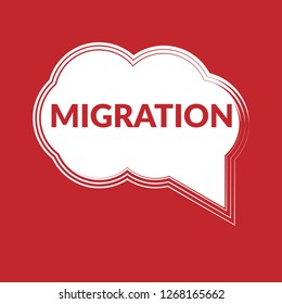 migration sign,label. migration speech bubble. migration tag sign,banner