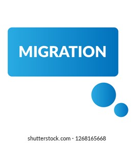 migration sign,label. migration speech bubble. migration tag sign,banner