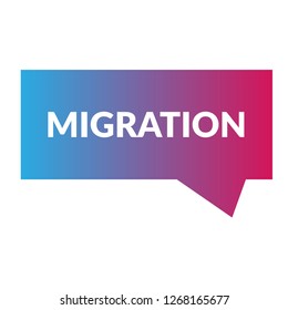 migration sign,label. migration speech bubble. migration tag sign,banner