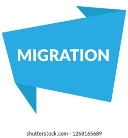 migration sign,label. migration speech bubble. migration tag sign,banner