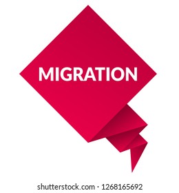 migration sign,label. migration speech bubble. migration tag sign,banner