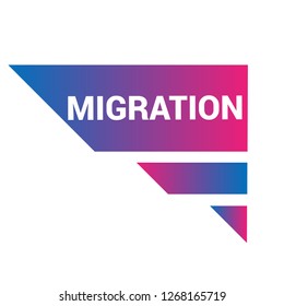 migration sign,label. migration speech bubble. migration tag sign,banner