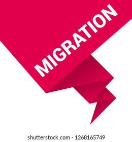 migration sign,label. migration speech bubble. migration tag sign,banner