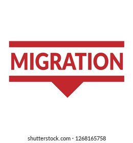 migration sign,label. migration speech bubble. migration tag sign,banner