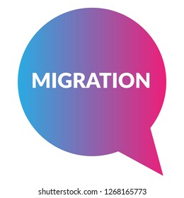 migration sign,label. migration speech bubble. migration tag sign,banner