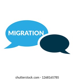 migration sign,label. migration speech bubble. migration tag sign,banner