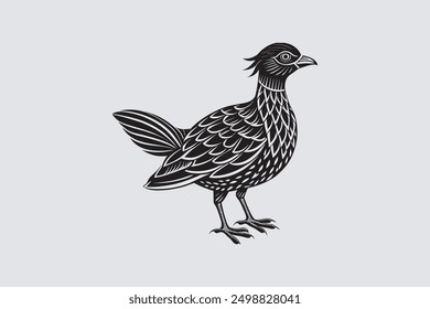 Migratory Guragani bird silhouette vector artwork