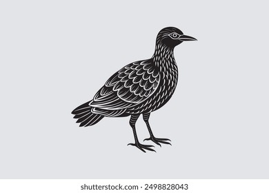 Migratory Guragani bird silhouette vector artwork