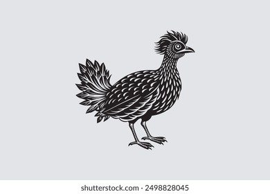 Migratory Guragani bird silhouette vector artwork