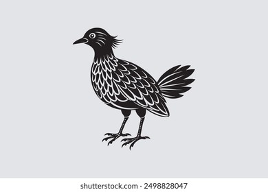 Migratory Guragani bird silhouette vector artwork