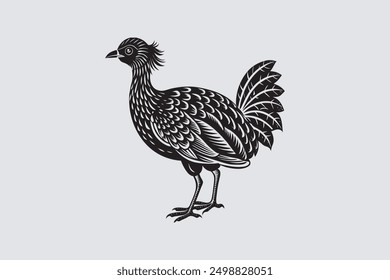 Migratory Guragani bird silhouette vector artwork