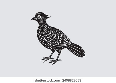 Migratory Guragani bird silhouette vector artwork