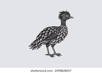 Migratory Guragani bird silhouette vector artwork