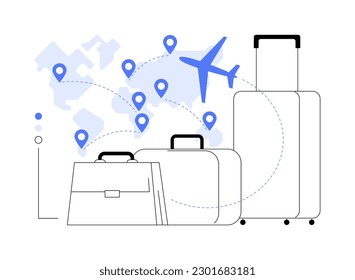Migratory movement abstract concept vector illustration. Human migration, movement of people, refugee group, travelling with bags and kids, work and study search, asylum seekers abstract metaphor.