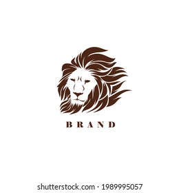 migthy lion head logo modern and minimalist, icon