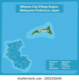 Mihama City Village Region Wakayama Prefecture Map, Japan