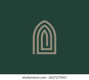 Mihrab arco porta logotipo ícone vetorial ilustração