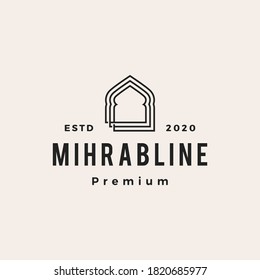 mihrab hipster vintage logo vector icon illustration