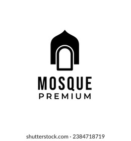 Mihrab Mosque Dome Prayer Muslim Logo Design Concept Vector Illustration Symbol Icon