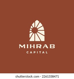 mihrab sun mahrab niche arch logo vector icon illustration